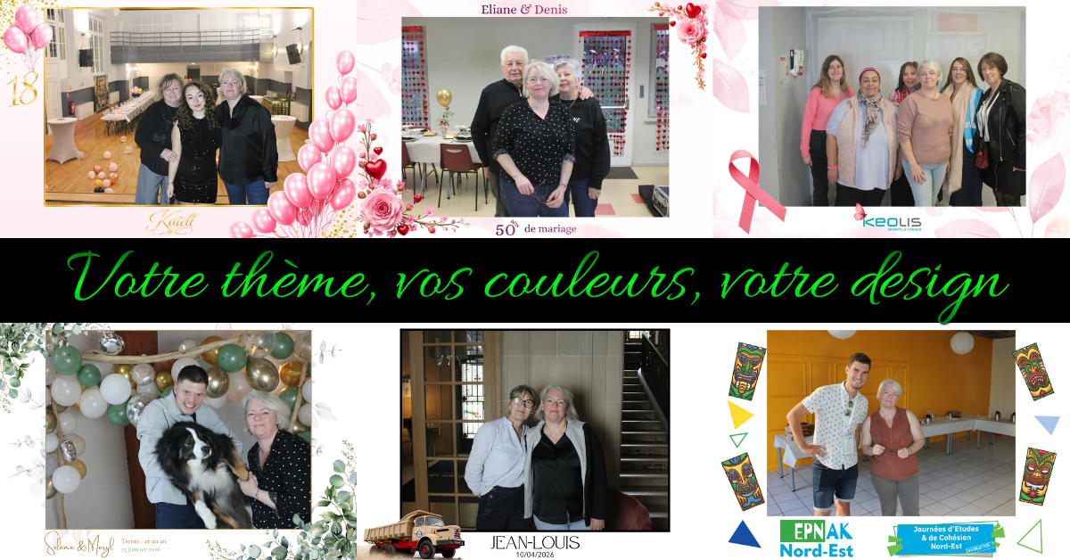 Exemples de designs photobooth personnalisés en Moselle