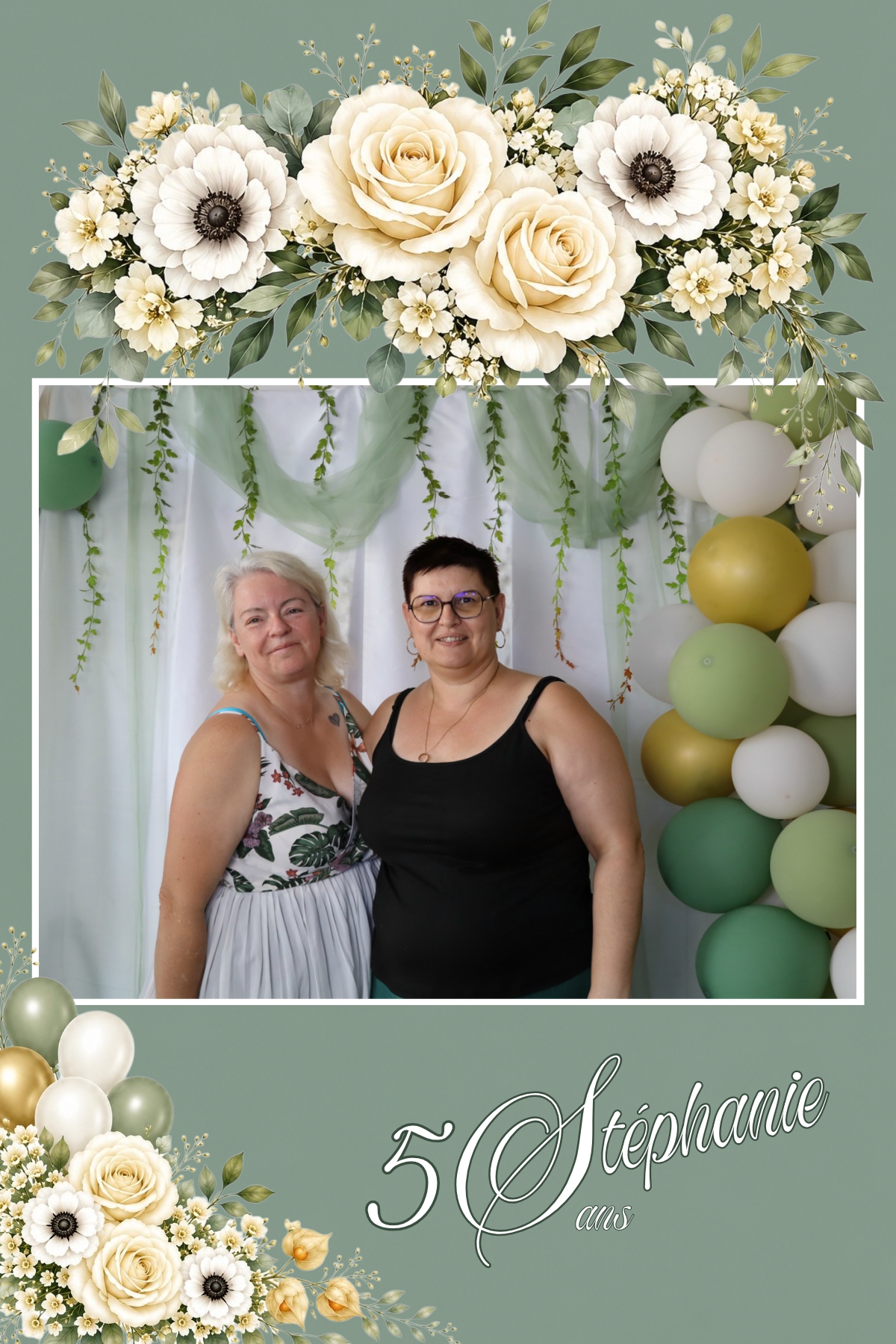 Estelle a installé son photobooth à Fouligny pour les 50 ans de Stéphanie