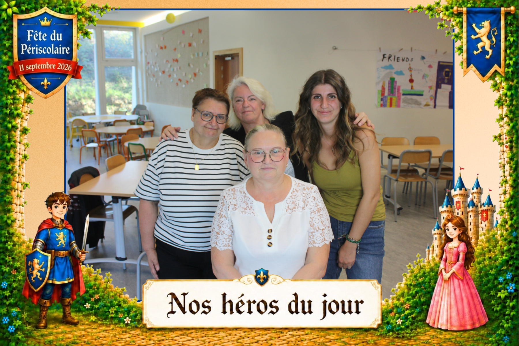 Photo souvenir d’une fête périscolaire médiévale avec photobooth en Moselle