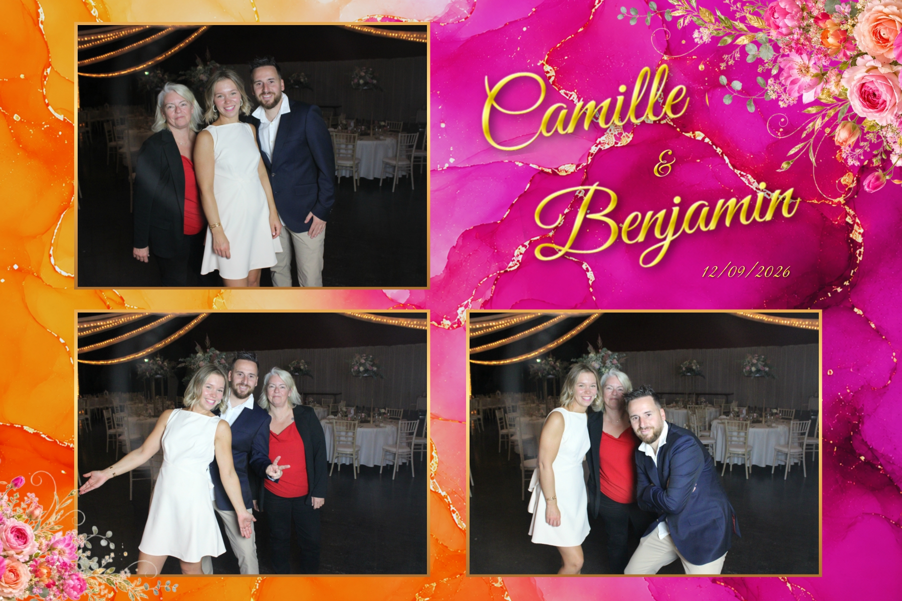 Photo souvenir du mariage de Camille et Benjamin au Créanto de Créhange, près de Faulquemont